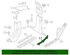 Rear left door sill insert for BMW X7 G07 19-26 chrome with backlight for 6 seats, M-Sport