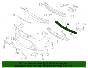 Lower front bumper reinforcement for Toyota Corolla 20-23 5D
