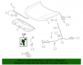 Lexus RX350 RX450h 10-15 Hood Release Lever