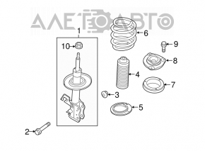 Front left shock absorber support Nissan Leaf 18- TENACITY