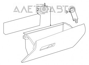 Glove box, glove compartment Toyota Venza 21-24 black, with frame, scratches