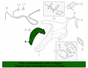 Rear left fender liner Subaru Impreza 17-23 GK