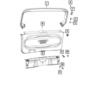 Tailgate trim Jeep Renegade 15-23 black