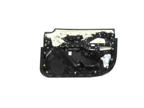 Front left door panel for Jeep Cherokee KL 19-22, black, with black leather insert, leather armrest, gray molding, for seat memory, with handle