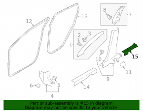 Door sill trim rear left Nissan Rogue Sport 17-22