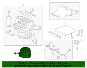 Motor fan heater Honda HR-V 16-22