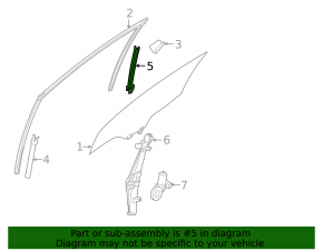 Front right door glass guide Nissan Murano z52 15-21 long