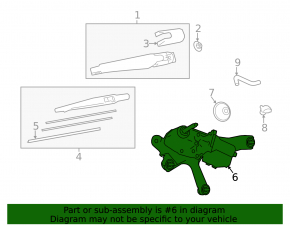 Rear wiper trapezoid with motor Toyota Venza 21-