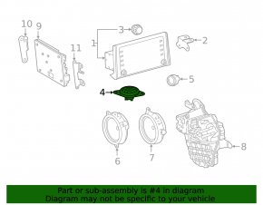 Speaker tweeter in dashboard right Toyota Venza 21-