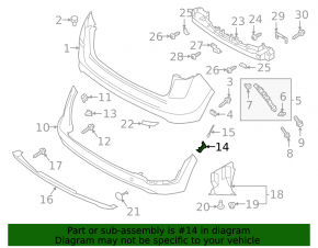 Left small rear bumper mount for Hyundai Tucson 19-21