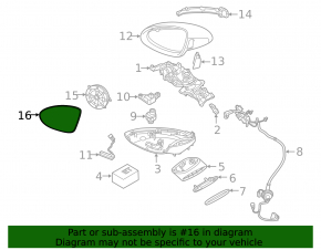 Mirror element left Porsche Cayenne 958 15-17 rest, heated, aspherical