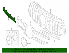 Lower left grille molding for Mercedes W167 GLE 24-26 chrome