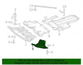Left front bumper guard for Mercedes W213 E 300/350/400/450 17-23 RWD (missing fragment)