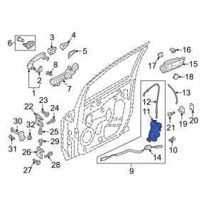 Front left door lock Ford Ecosport 18-22
