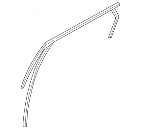 Glass seal rear left Lincoln MKX 16- with upper chrome molding