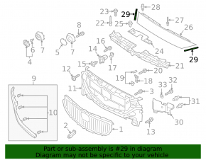 Right radiator grille cover cap for Mazda 6 18-21