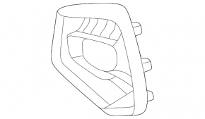 Right front bumper grille for Ford Escape MK4 23-25, gloss black with chrome molding, under fog lights