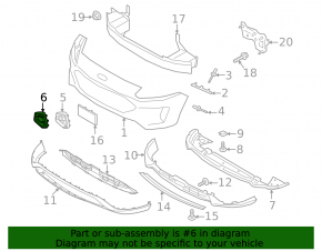 Right front bumper grille for Ford Escape MK4 23-25, gloss black with chrome molding, under fog lights