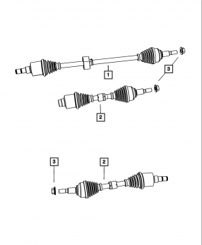 Drive axle shaft front right Dodge Journey 11- 2.4 with shaft