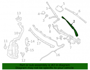 Left wiper arm Mercedes GLA 15-20