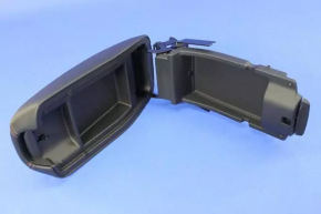 Jeep Cherokee KL 14-18 leather armrest, black, brown stitching