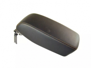 Jeep Cherokee KL 14-18 leather armrest, black, brown stitching