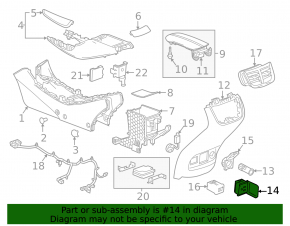 Chevrolet Malibu Center Console Socket 16-22
