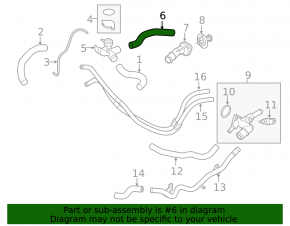 Upper cooling hose for Kia Forte 4d 14-18 engine