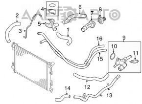 Upper cooling pipe for Hyundai Elantra UD 11-16 engine