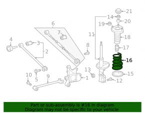 Rear left spring for Toyota Highlander 2013 hybrid