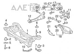 Lower control arm for rear left spring, Lexus CT200h 11-17