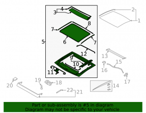 Panorama mechanism frame Audi A6 C8 19-