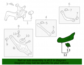 Rear left longitudinal control arm Hyundai Kona 18-23 AWD
