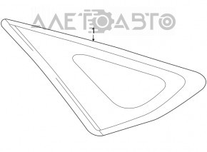Rear right window, blind glass, Lexus RX350 RX450h 10-15 chrome