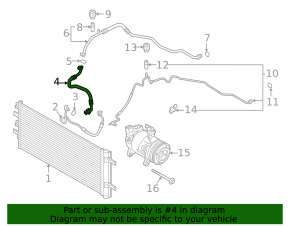 Air conditioning hose compressor-heater first BMW X1 F48 20-22 B46