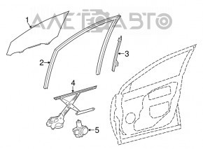 Front left glass seal Toyota Rav4 13-18