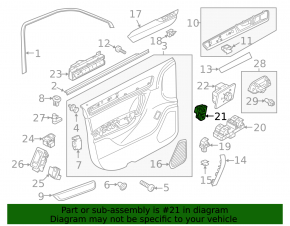 Central lock button front left VW Touareg 11-15
