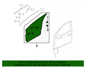 Front right door seal for Nissan Murano z51 09-14