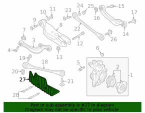 Rear left spring arm guard Audi Q5 80A 18-24 dented, worn