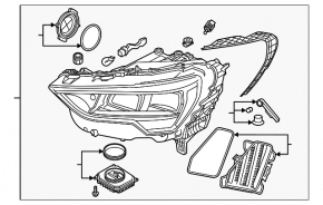 Right front headlight assembly for the Audi Q3 F3 19-25 LED