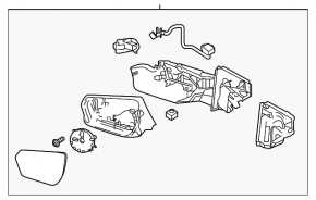 Left side mirror assembly Chevrolet Equinox 18-24, 7 pins, heated, BSM, structure