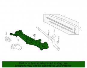 Lexus CT200h 11-17 Windscreen Wiper Linkage with Motor