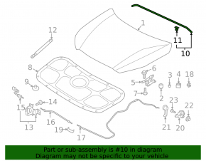 Rear hood seal for Hyundai Palisade 23-25
