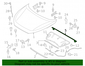 Rear hood seal Hyundai Tucson 16-21