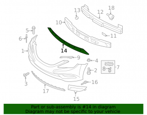 Hyundai Sonata 11-13 front bumper lower grille