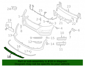 Hyundai Tucson 19-21 front bumper lip trim, silver