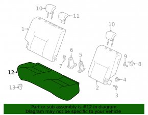 Rear seat cushion 2nd row Nissan Kicks 18-24