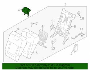 Headrest 2nd row left Hyundai Tucson 22-26 black leather