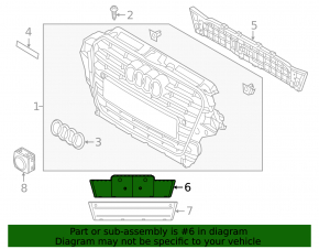 Front license plate area for Audi Q5 8R 13-17