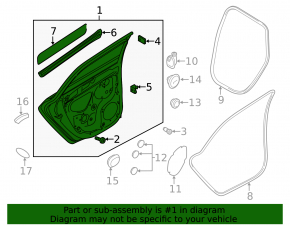 Bare rear left door for Audi A3 8V 16-18 5d